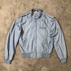 Vintage 80s Cafe Racer Jacket Mens M California Blues Blue Bomber Zip Up